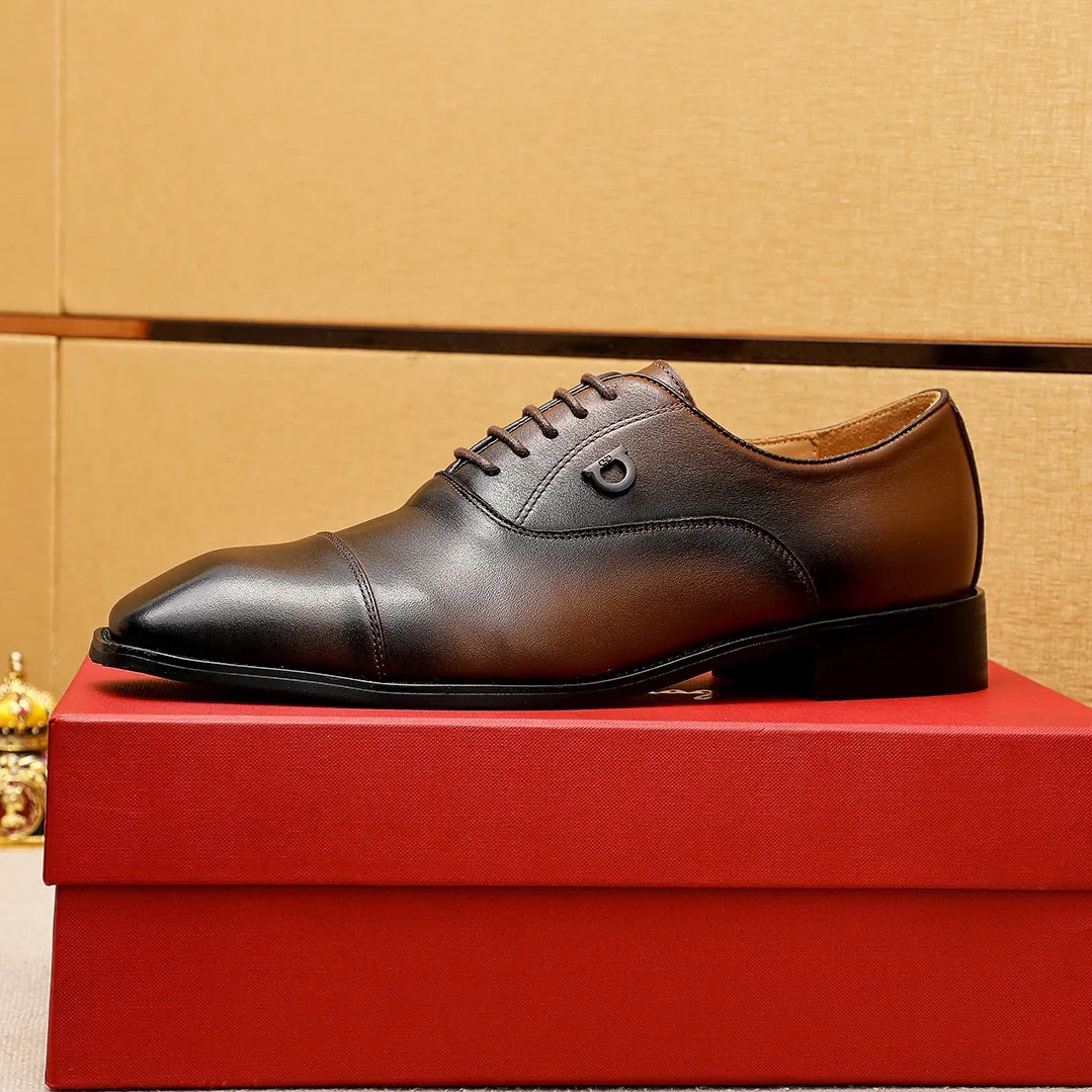 Men's shoes 💰480 💐 Product trademark: Ferragamo "Ferragamo" business leather shoes Regular size: 38-44 (45.46🉑️customized) Product materials: Selected imported calfskin upper, imported water-dyed cowhide leather lining. Strong three-dimensional visual effect, rubber outsole Color: 2⃣️colors available